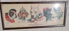 1915 YARD LONG PRINT - (5) COUNTRIES MILITARY DOGS -AMERICA PATRIOT BULL TERRIER