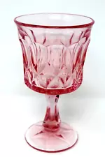 VTG NORITAKE PERSPECTIVE PINK GLASS THUMBPRINT WATER-JUICE-WINE GOBLET 6.5in