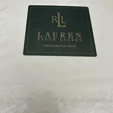 Vtg Ralph Lauren BRITTANY LACE Embroidered Queen SIZE FLAT SHEET White NEW