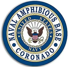 3 inch Magnetic Round Naval Amphibious Base Coronado MAGNET (Logo) Navy Lic.