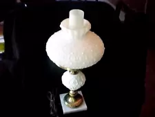 FENTON MILK GLASS POPPY STUDENT LAMP