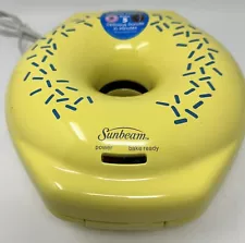 Sunbeam Yellow Donut Shaped Mini Donut Maker, Makes 5 Mini Donuts, Electric