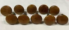 LOT OF 10 WOODEN RECLAIMED KNOBS ROUND CABINET DRAWER DOOR PULLS W/HARDWARE