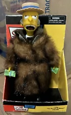 Vintage The Simpsons Mr. Burns Mo' Money Figure Sings Talks Mink Coat Gemmy 2003