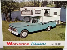 1965 Wolverine Campers Slide-In RV Sales Brochure Ford F250 Pickup Vintage Orig