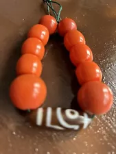 Vintage and beautiful faux Coral and Tibetan Akate for sale.