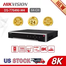 64CH 1.5U 8K NVR HIK DS-7764NI-M4 Network Video Recorder 400Mbps H.265+ Decoding