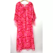 Vintage The Lilly by Lilly Pulitzer Chiffon Maxi Cape Dress Pink Small