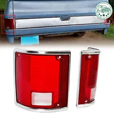 Tail Lights Lamps w/Chrome Left & Right For 73-91 Chevrolet C10 K10 GMC Sierra