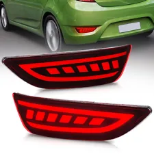 2x LED Rear Bumper Reflector Brake Light For 2012-2017 Hyundai Accent Hatchback (For: Hyundai Accent)