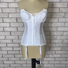 Vintage Semi Sheer White Body Shaper/Girdle Size 34 B Missing Shoulder Straps