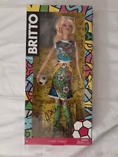 New ListingAutographed - Barbie Collector Britto Doll 2013 Soccer Artist Romero Britto