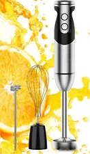 Stainless Steel Titanium Reinforced 3-in-1 Immersion Hand Blender, Powerful w...