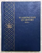 Vintage Whitman Deluxe Washington Quarters 1932- Bookshelf 9418 Coin Album