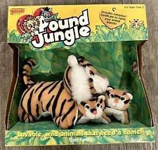 Vintage 1998 Galoob Pound Puppies Jungle Tiger Family Original Box Mom Babies