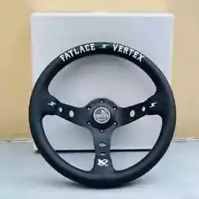 Vertex x Fatlace Collab 330mm / 13in Leather Deep Dish Corn Steering Wheel