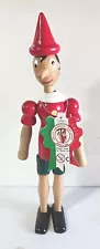 PINOCCHIO Wooden Articulated Toy Doll 10" Jointed Poseable NWT Figure Italy Red