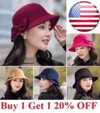 Women Ladies Cloche Tea Party Elegant Bow Fedora Short Brim Church Derby Top Hat