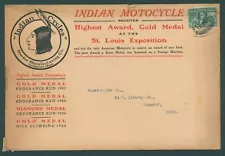 1905 Indian Motorcycles Hendee Manufacturing Co Indian Cycles Envelope Logo USA