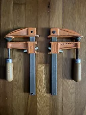 2 pc. Pair Jorgensen #3906 Bar Clamps 6" Capacity USA Carpenter Wood Clamp Lot