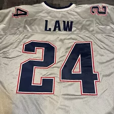 Ty Law New England Patriots Vintage Authentic Silver Reebok Jersey Mens Size 56