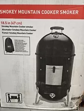 Weber 721001 Smokey Mountain Cooker 18-inch Charcoal Smoker - Black