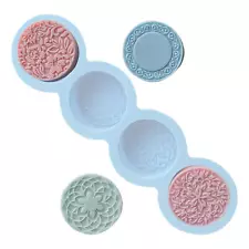 Silicone Shapes Soap Molds Round 4 Cavities Flowers Handmade Cake Chocolate Mold