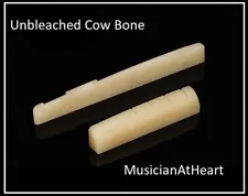 MusicianAtHeart Unbleached Bone Nut and Saddle Set for MARTIN Guitars REAL BONE