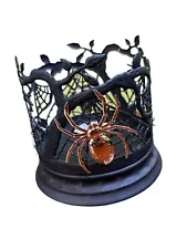 Bath & Body Works Gold Spider Branches Halloween 3-Wick Black Candle Holder