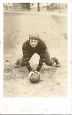 OLD 1904 - 1918 RPPC Football Player Posing - Leather Helmet - Winona Minnesota