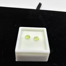 Faceted 6mm Round Matched Pair Of Peridot Approx 1.30CT - JTV - ESTATE SALE FIND