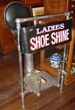 Rare antique ladies shoe shine chair with modesty screen----16005