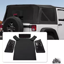 For Jeep Wrangler JK 2 Door 2007-2018 Soft Top + Tinted Zippered Rear Windows