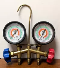 JB Industries R-404A R-410A R-22 2 Valve 3 Hose Manifold Gauge