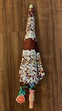 Vintage 60’s West Lake Brand Chinoiserie Duck Pattern Sun Parasol Umbrella 17”