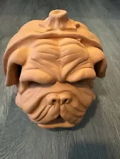 RED GEORGIA CLAY BULLDOG JACK-O'-LANTERN PUMPKIN FROM CRAVEN POTTERY