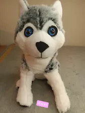 REALISTIC LIFELIKE BLUE EYED SIBERIAN HUSKY SITTING PUPPY DOG