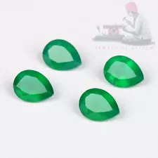 9x7mm Pear Cut Natural Green Onyx Loose Gemstone for sale - 100 Pieces