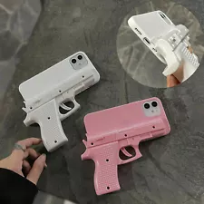 Fun Toy Pistol Gun Soft Phone Cover Case For iPhone 15 Pro Max 14 13 12 11 X 8 7