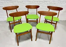 Mid Century MODERN Teak Danish DINING CHAIRS by Farstrup Mobler, Set of Five, c.