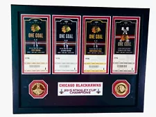 Chicago Blackhawks 2015 Stanley Cup Tickets / Medallions Framed by Highland Mint