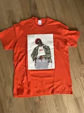 Men’s Medium Supreme Andre Box Logo Tshirt Red Orange