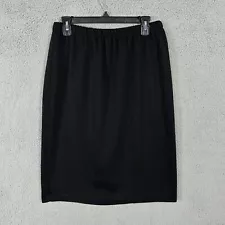 Unbranded skirt womens 16 black pencil straight knee length elastic waist slit