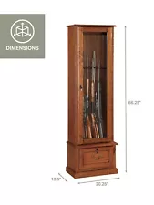 American Furniture Classics 8 Gun Key Locking Gun Cabinet, Brown