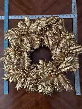 Large Elegant Indoor Wreath - finished in Gold Leaf - from exclusive store