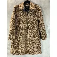 J.CREW Women's Snow Leopard Wool-Blend Double Leopard Topcoat SZ 2