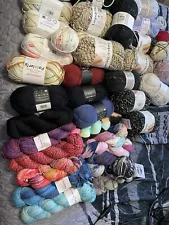 Large Mixed wool Acrylic Yarn Lot Skeins Loops & Threads Knit picks Big TWIST