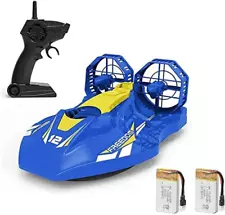 Remote Control Boats Hovercraft 2.4Ghz Amphibious RC Boats Dual Motors for Pools