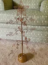 Metal Revolving Christmas Tree For Ornament Display Metallic