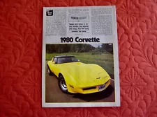 1980 CHEVROLET CORVETTE L-82 - ORIGINAL ROAD TEST - EXCELLENT CONDITION